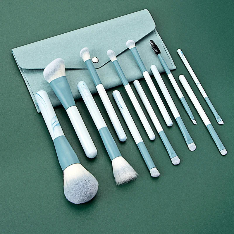 12-Piece Soft Makeup Brush Set – Complete Face & Eye Collection